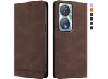 Custodia Per Honor X7B 4G/Honor X7B 5G/Honor 90 Smart, Custodia Retro In Finto Cuoio Flip Con Supporto E Slot Per Schede Brown