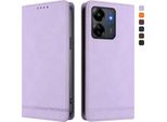 Custodia Per Xiaomi Poco M6 5G/C65/Redmi 13C, Retro Custodia In Finto Cuoio Flip Con Supporto E Slot Per Carte Purple