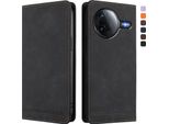 Custodia Per Xiaomi Poco F7 Pro/F7 Ultra, Retro Custodia Flip In Finto Cuoio Con Supporto E Slot Per Schede Nero