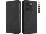 Custodia Per Coolpad X100, Custodia Retro In Finto Cuoio Flip Con Supporto E Slot Per Carte Di Credito Nero