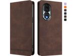 Custodia Per Honor 80, Flip Case In Finto Cuoio Retrò Con Supporto E Slot Per Carte Di Credito Marrone