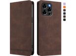 Custodia Per Doogee Note 58 / Note 58 Pro, Retro Custodia In Finto Cuoio Flip Con Supporto E Slot Per Schede Brown