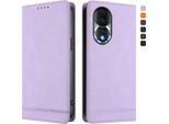 Custodia Per Honor 80, Flip Case In Finto Cuoio Retrò Con Supporto E Slot Per Carte Di Credito Viola