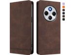 Custodia Per Xiaomi Poco M7 5G/C75 4G/Redmi 14C/14R/A4/A3 Pro, Retro Custodia In Finto Cuoio Flip Con Supporto E Slot Per Schede Brown