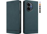 Custodia Per Honor 400, Flip Case In Finto Cuoio Retrò Con Supporto E Slot Per Carte Di Credito Verde