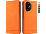 Custodia Per Honor 300, Flip Case In Finto Cuoio Retrò Con Supporto E Slot Per Carte Di Credito Arancione