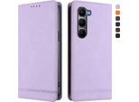 Custodia Per Infinix Hot 60 5G/Hot 60I 4G, Custodia Retro In Finto Cuoio Con Supporto E Slot Per Carte Purple