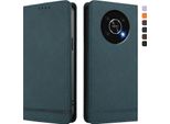 Custodia Per Honor X9 5G/4G, Custodia Retro In Finto Cuoio Con Supporto E Slot Per Carte Verde