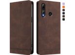 Custodia Per Honor 20 Lite/Honor 10I, Flip Case In Finto Cuoio Retrò Con Supporto E Slot Per Carte Di Credito Marrone