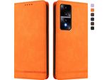 Custodia Per Honor 80 Gt, Flip Case In Finto Cuoio Retrò Con Supporto E Slot Per Carte Di Credito Arancione
