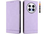 Custodia Per Huawei Mate 70, Custodia Retro In Finto Cuoio Con Supporto E Slot Per Carte Di Credito Viola