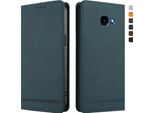 Custodia Per Samsung Galaxy A3 2017, Custodia Retro In Finto Cuoio Flip Con Supporto E Slot Per Carte Verde