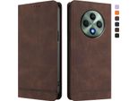 Custodia Per Oppo Reno12 F 5G/Reno12 F 4G, Custodia Retro In Finto Cuoio Con Supporto E Slot Per Carte Di Credito Marrone