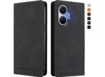 Custodia Per Xiaomi Poco F7/Redmi Turbo 4 Pro, Retro Custodia Flip In Finto Cuoio Con Supporto E Slot Per Schede Nero
