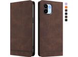 Custodia Per Xiaomi Redmi A1 / A2, Retro In Finto Cuoio Flip Case Con Supporto E Slot Per Schede Brown