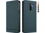 Custodia Per Xiaomi Redmi 9, Custodia Retro In Finto Cuoio Flip Con Supporto E Slot Per Carte Verde
