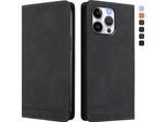 Custodia Per Iphone 14 Pro Max, Custodia Retro In Finto Cuoio Con Supporto E Slot Per Carte Di Credito Nero