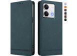 Custodia Per Xiaomi Redmi Note 13 5G, Retro Custodia Flip In Finto Cuoio Con Supporto E Slot Per Schede Verde