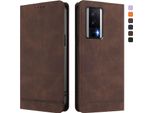 Custodia Per Xiaomi Poco F5 Pro/Redmi K60/K60 Pro, Retro Custodia Flip In Finto Cuoio Con Supporto E Slot Per Schede Brown