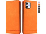 Custodia Per Iphone 12/Iphone 12 Pro, Custodia Retro In Finto Cuoio Con Supporto E Slot Per Carte Di Credito Arancione
