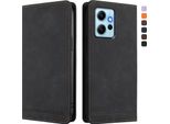 Custodia Per Xiaomi Redmi Note 12 4G, Retro Custodia Flip In Finto Cuoio Con Supporto E Slot Per Schede Nero