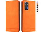 Custodia Per Xiaomi Redmi Note 11S/Note 11 4G, Retro Custodia Flip In Finto Cuoio Con Supporto E Slot Per Schede Arancione