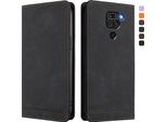 Custodia Per Xiaomi Redmi Note 9 4G, Retro Custodia Flip In Finto Cuoio Con Supporto E Slot Per Carte Nero