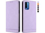 Custodia Per Xiaomi Poco M3/Redmi 9T, Retro Custodia Flip In Finto Cuoio Con Supporto E Slot Per Carte Di Credito Viola
