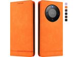 Custodia Per Honor X9D, Custodia Retro In Finto Cuoio Flip Con Supporto E Slot Per Schede Arancione