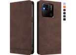 Custodia Per Xiaomi Redmi 10A/Redmi 9C, Retro Custodia In Finto Cuoio Flip Con Supporto E Slot Per Schede Marrone