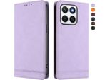 Custodia Per Honor X8C, Custodia Retro In Finto Cuoio Con Supporto E Slot Per Carte Di Credito Viola