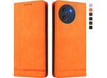 Custodia Per Doogee Note 59 / Note 59 Pro, Custodia Retro In Finto Cuoio Flip Con Supporto E Slot Per Schede Arancione