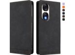 Custodia Per Honor 90, Flip Case In Finto Cuoio Retrò Con Supporto E Slot Per Carte Di Credito Nero