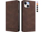 Custodia Per Iphone 14/Iphone 13, Custodia Retro In Finto Cuoio Con Supporto E Slot Per Carte Di Credito Marrone