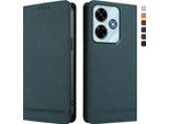 Custodia Per Xiaomi Redmi 13 4G, Retro Custodia In Finto Cuoio Con Supporto E Slot Per Schede Verde