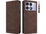 Custodia Per Xiaomi Redmi K70 Ultra, Retro Custodia Flip In Finto Cuoio Con Supporto E Slot Per Carte Di Credito Marrone