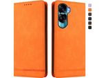 Custodia Per Honor 90 Lite, Flip Case In Finto Cuoio Retrò Con Supporto E Slot Per Carte Di Credito Arancione