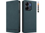 Custodia Per Xiaomi Poco M6 5G/C65/Redmi 13C, Custodia Retro In Finto Cuoio Con Supporto E Slot Per Carte Verde