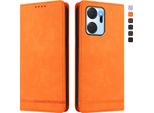 Custodia Per Honor X7A, Custodia Retro In Finto Cuoio Flip Con Supporto E Slot Per Schede Arancione