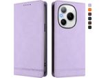 Custodia Per Honor Power, Flip Case In Finto Cuoio Retrò Con Supporto E Slot Per Carte Di Credito Viola