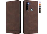 Custodia Per Xiaomi Redmi Note 8, Retro In Finto Cuoio Flip Case Con Supporto E Slot Per Schede Brown