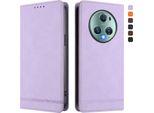 Custodia Per Honor Magic5 Pro, Custodia Retro In Finto Cuoio Con Supporto E Slot Per Carte Di Credito Viola