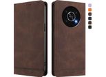 Custodia Per Honor X9 5G/4G, Custodia Retro In Finto Cuoio Con Supporto E Slot Per Carte Di Credito Marrone