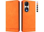 Custodia Per Honor 90, Flip Case In Finto Cuoio Retrò Con Supporto E Slot Per Carte Di Credito Arancione