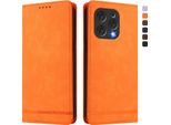 Custodia Per Doogee N55 Plus, Custodia Retro In Finto Cuoio Flip Con Supporto E Slot Per Carte Orange