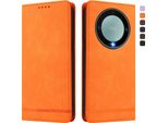 Custodia Per Honor X9A/Magic5 Lite, Custodia Flip In Finto Cuoio Retro Con Supporto E Slot Per Schede Arancione