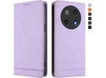 Custodia Per Coolpad C16, Custodia Retro In Finto Cuoio Flip Con Supporto E Slot Per Carte Purple