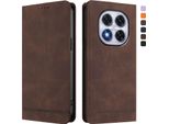 Custodia Per Xiaomi Poco X7/Redmi Note 14 Pro 5G/14 Pro+ 5G, Retro Custodia In Finto Cuoio Flip Con Supporto E Slot Per Carte Brown