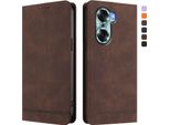 Custodia Per Honor 60, Flip Case In Finto Cuoio Retrò Con Supporto E Slot Per Carte Di Credito Marrone