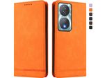 Custodia Per Honor X7B 4G/Honor X7B 5G/Honor 90 Smart, Custodia Retro In Finto Cuoio Con Supporto E Slot Per Schede Arancione